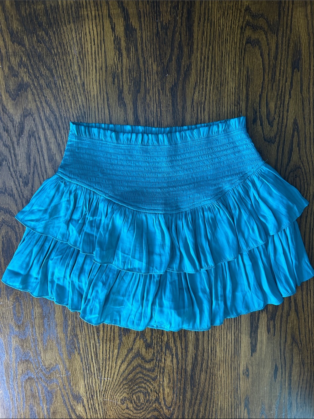 Mustard Seed Teal Tiered Ruffle Mini Skirt
